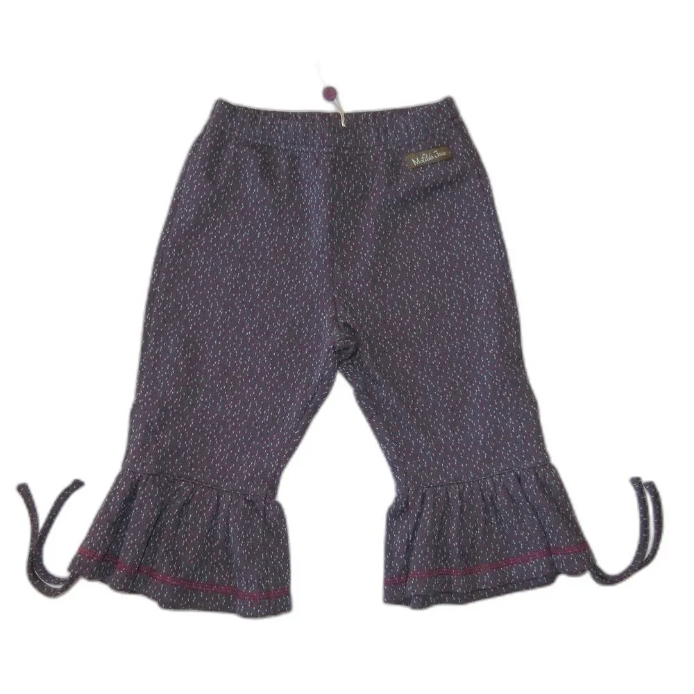 NEW Matilda Jane Girls 4 pants gray big ruffles dot kaleidoscope Character Count